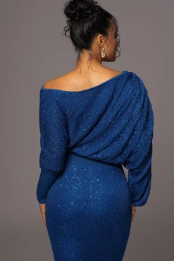 Blue Night Sky Sequin Skirt Set
