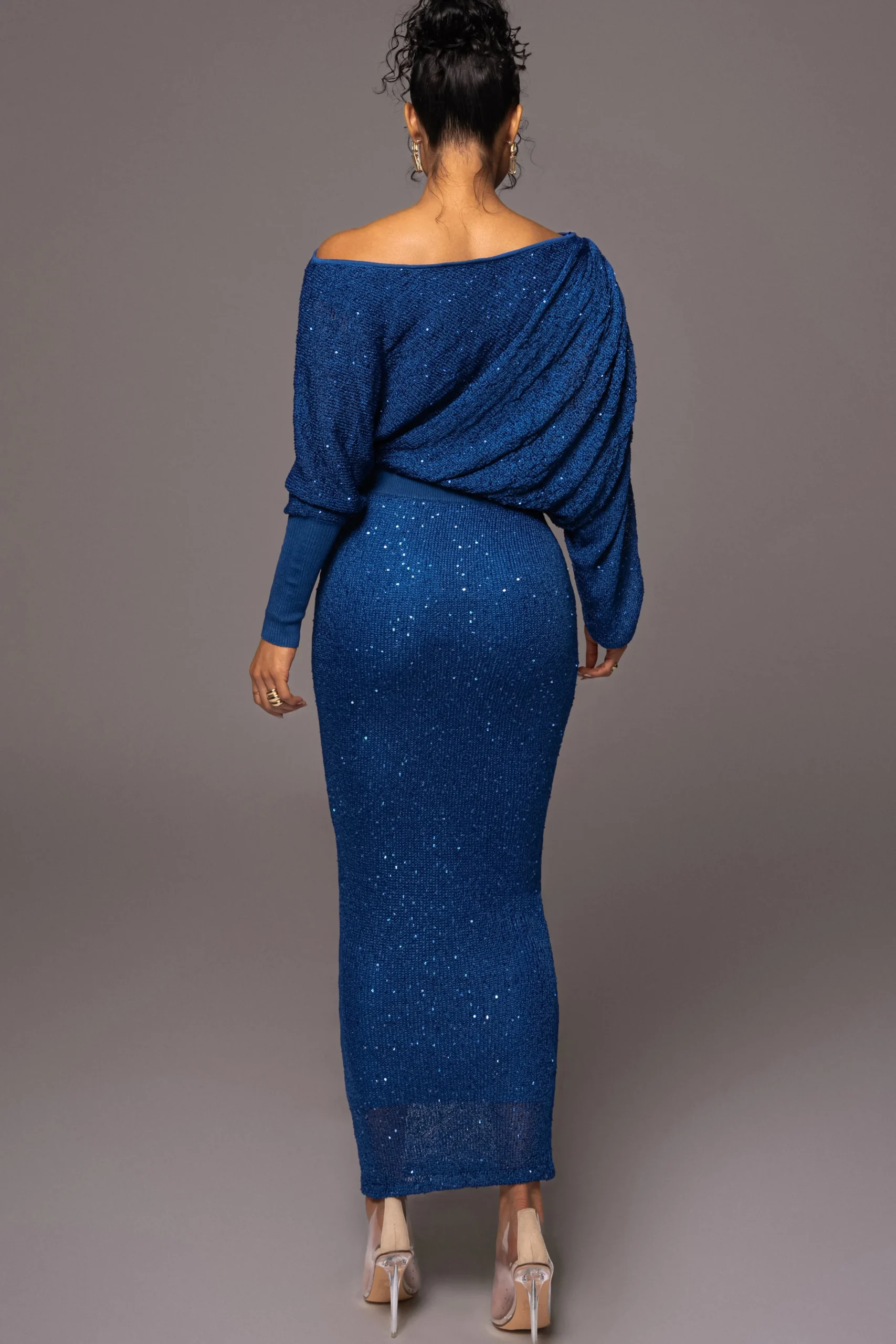 Blue Night Sky Sequin Skirt Set