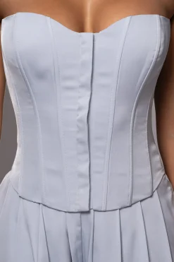 Blue Viv Satin Bustier Top