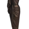 Bronze Amina Metallic Maxi Dress