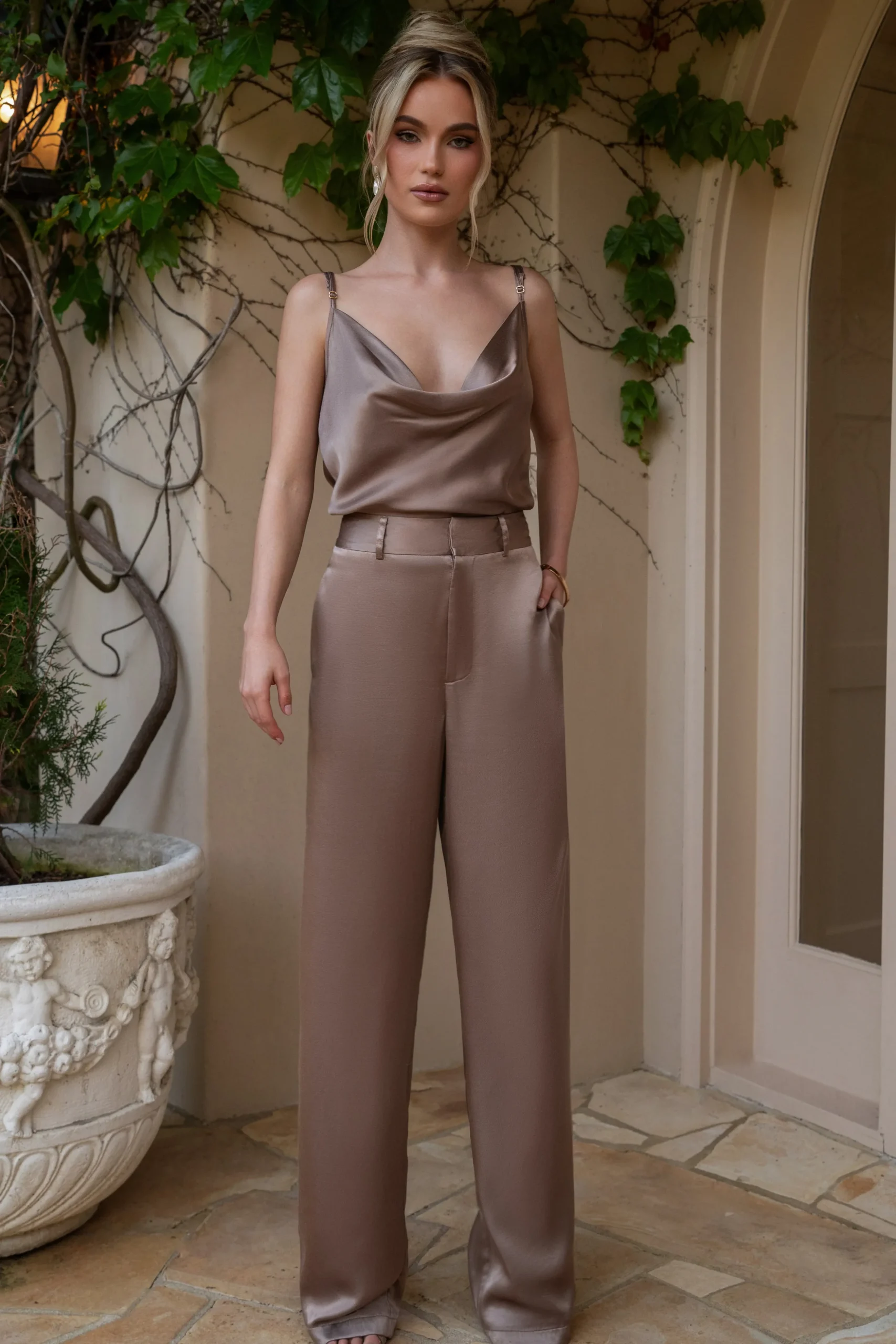 Bronze Amour Satin Top
