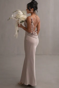 Bronze Down The Aisle Satin Gown