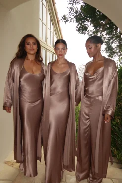 Bronze Forever And Always Satin Robe