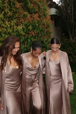 Bronze Forever And Always Satin Robe