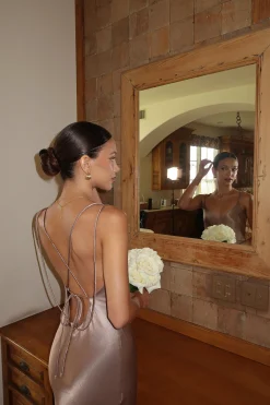 Bronze Promise Of Love Satin Dress