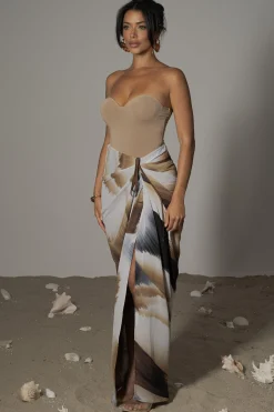 Brown Print Noelia Printed Skirt