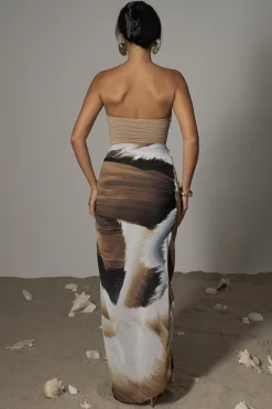Brown Print  Noelia Printed Skirt