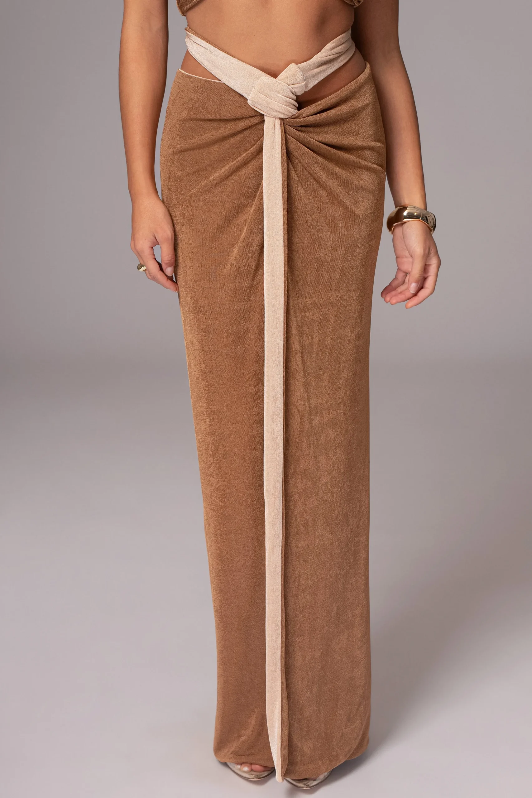 Brown/Beige Venus Reversible Skirt Set