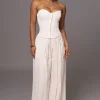 Buttercream Clara Wide Leg Pleated Trousers