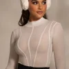 Buttercream Lori Sheer Knit Bodysuit