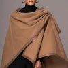 Camel Felt And Faux Leather Shawl