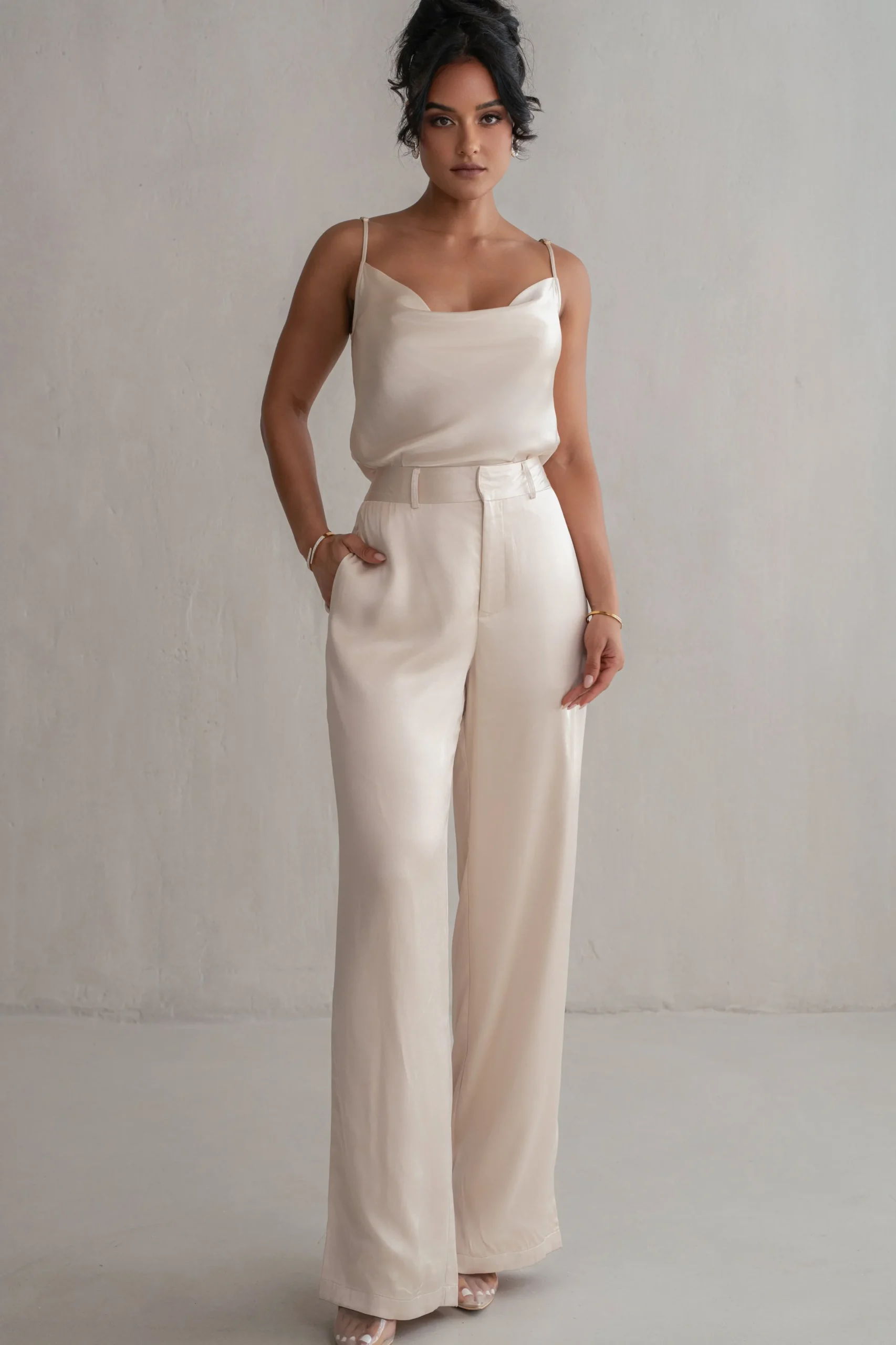 Champagne Ever After Satin Trousers