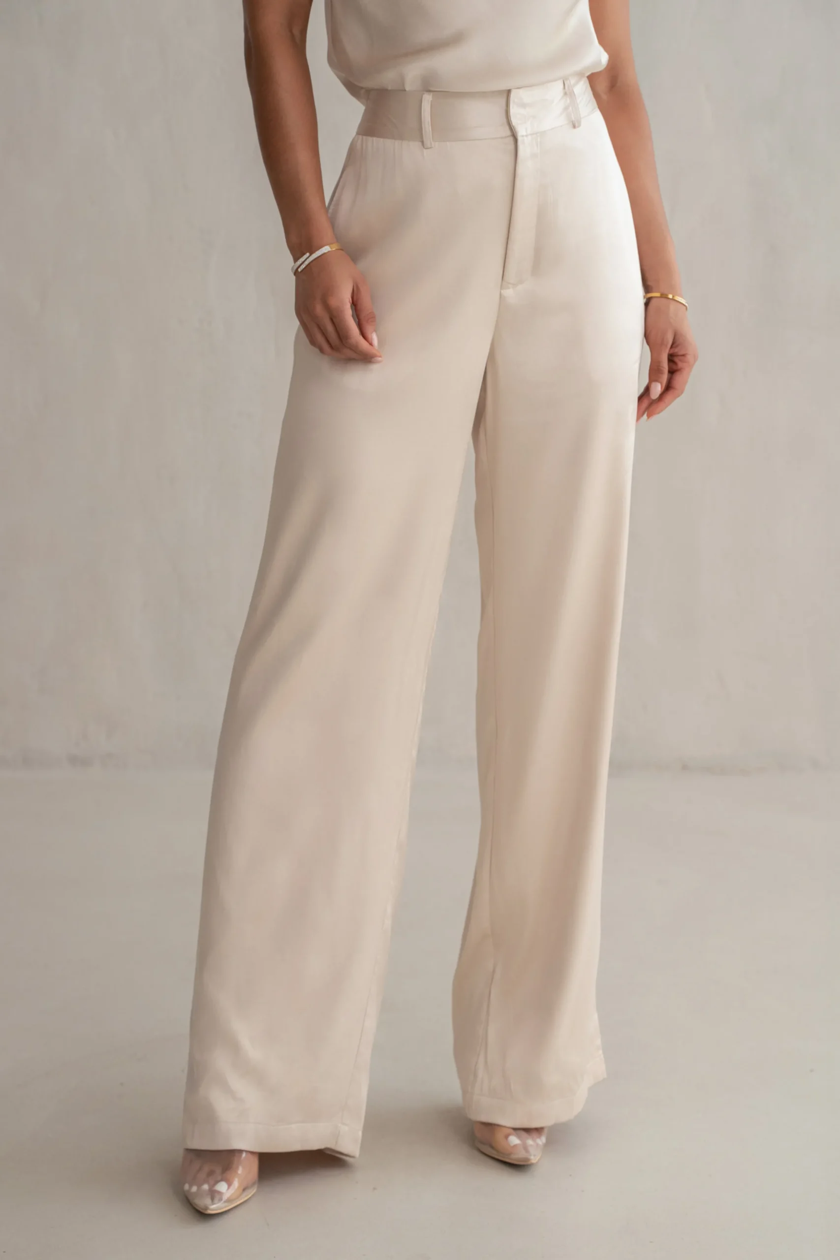 Champagne Ever After Satin Trousers