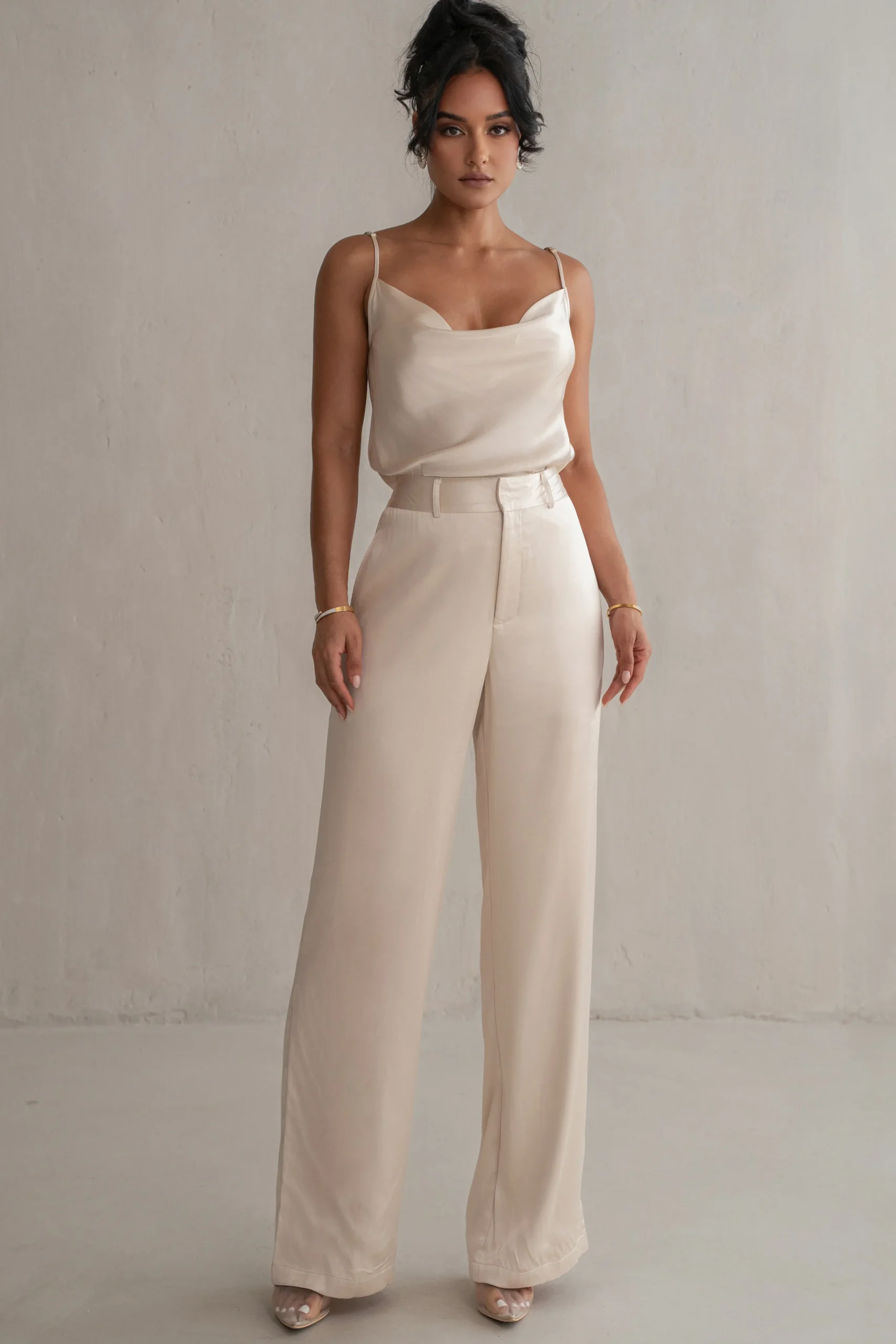 Champagne Ever After Satin Trousers