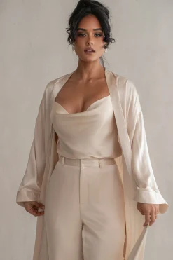 Champagne Forever And Always Satin Robe