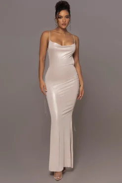 Champagne Heart of Gold Maxi Dress