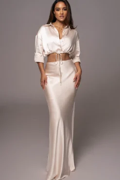 Champagne Kiah Button Up Top