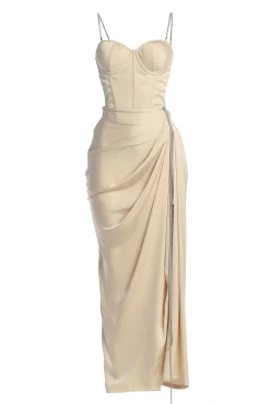 Champagne Leo Matte Satin Bustier
