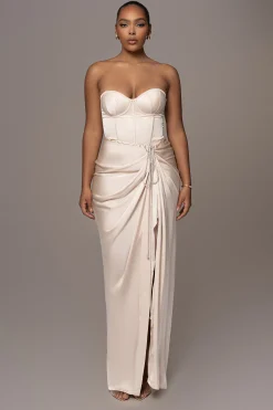 Champagne Leo Matte Satin Bustier