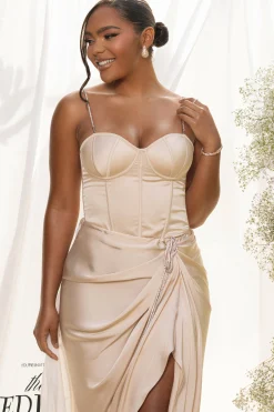 Champagne Leo Matte Satin Bustier