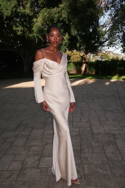 Champagne One And Only Satin Dress