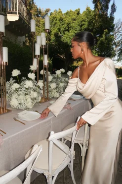 Champagne One And Only Satin Dress