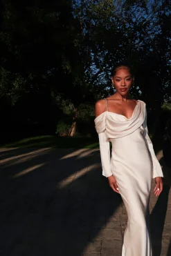 Champagne One And Only Satin Dress