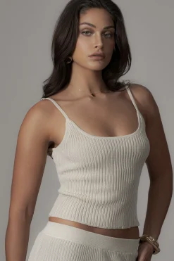 Champagne Serena Ribbed Skirt Set