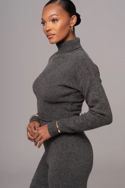 Charcoal Chelsey Knit Pant Set