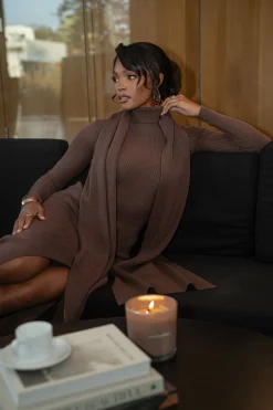 Chocolate Arlett Turtleneck Bodysuit