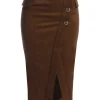 Chocolate Audrey Suede Midi Skirt