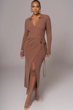 Chocolate Emma Knit Maxi Dress
