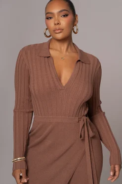 Chocolate Emma Knit Maxi Dress