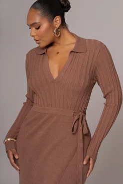Chocolate Emma Knit Maxi Dress