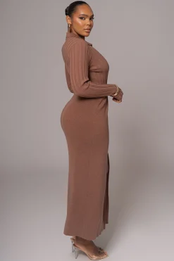Chocolate Emma Knit Maxi Dress
