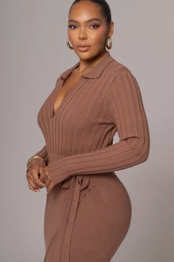Chocolate Emma Knit Maxi Dress
