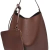 Chocolate Faux Leather Bag Set