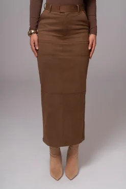 Chocolate Joy Suede Maxi Skirt