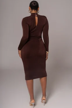 Chocolate Kara Mock Neck Dress
