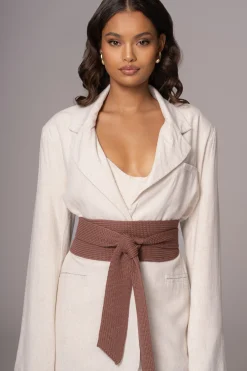 Chocolate Lagos Knit Belt