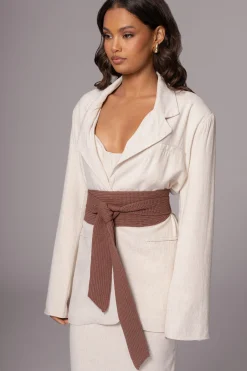 Chocolate Lagos Knit Belt