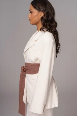 Chocolate Lagos Knit Belt