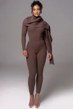 Chocolate Naaya Ribbed Leggings
