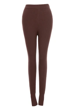 Chocolate Naaya Ribbed Leggings
