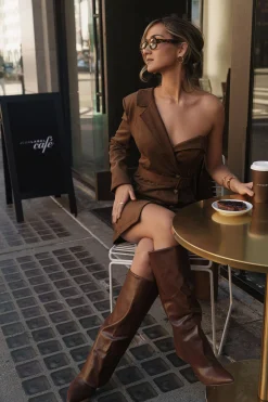 Chocolate Passage Faux Leather Boots