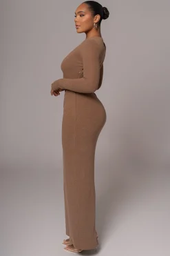 Chocolate Summer Romance Cutout Dress