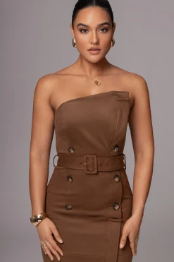 Chocolate Xena Suede Maxi Dress