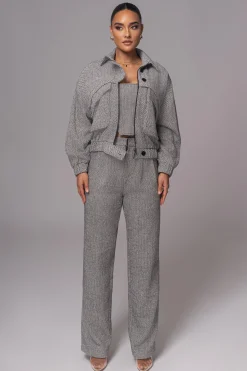 Classic Herringbone Bomber Jacket