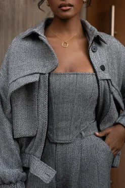 Classic Herringbone Corset Top