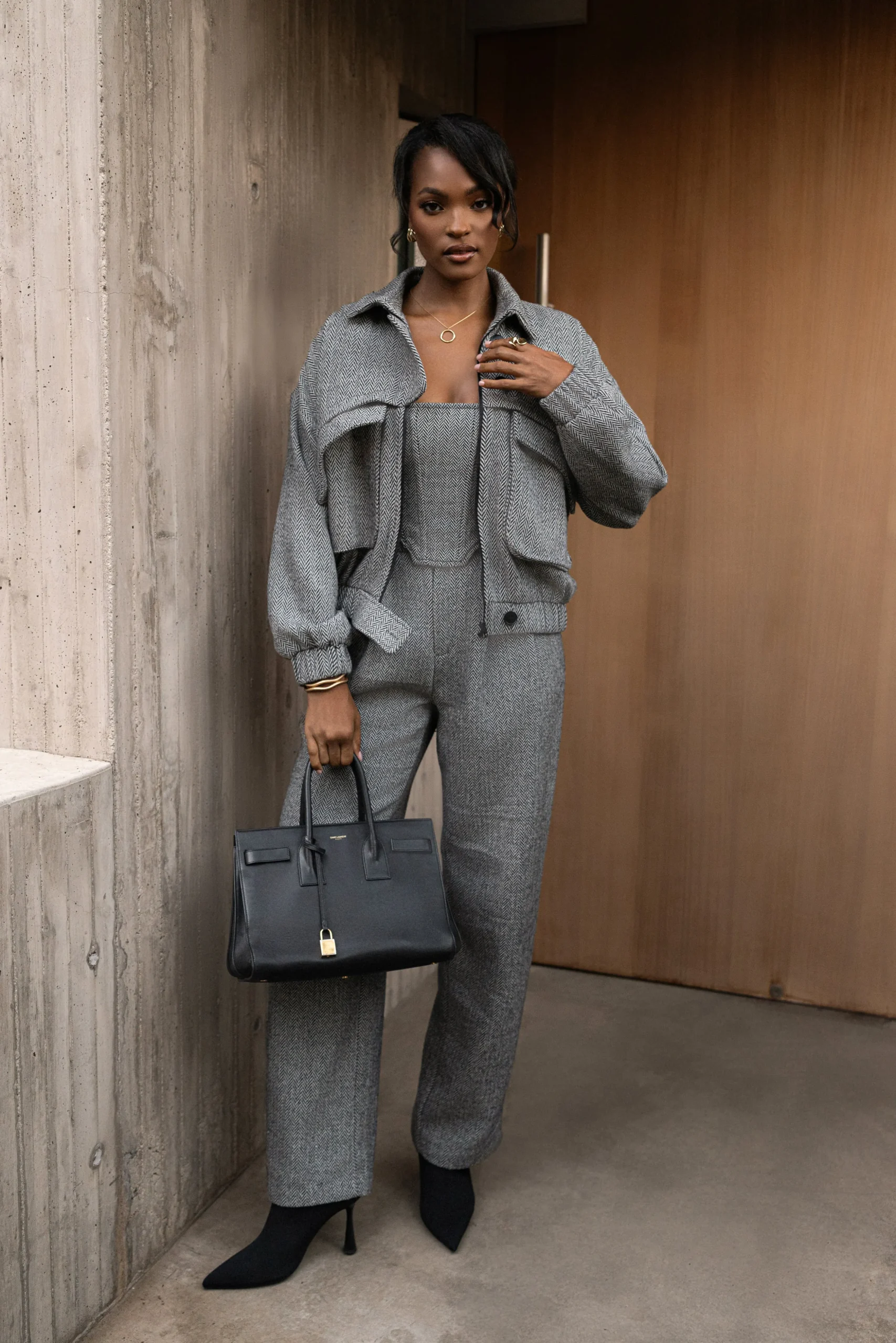 Classic Herringbone Trousers